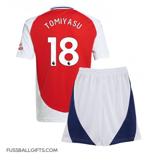 Arsenal Takehiro Tomiyasu #18 Fußballbekleidung Heimtrikot Kinder 2024-25 Kurzarm (+ kurze hosen)